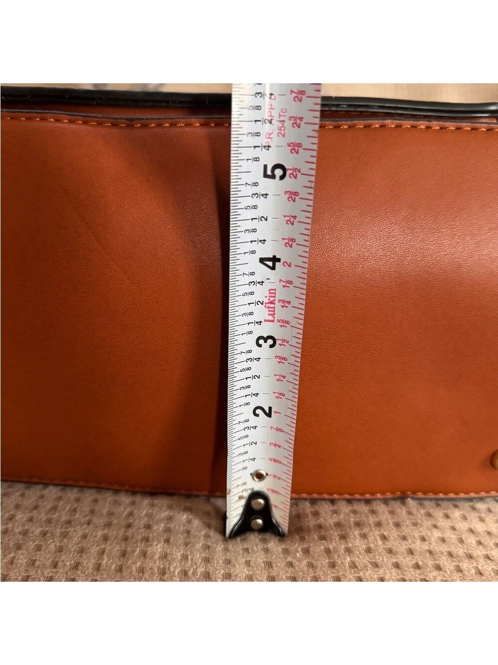 Brown Croc-Embossed Accent Structured Tote Handbag - Picture 8 of 12